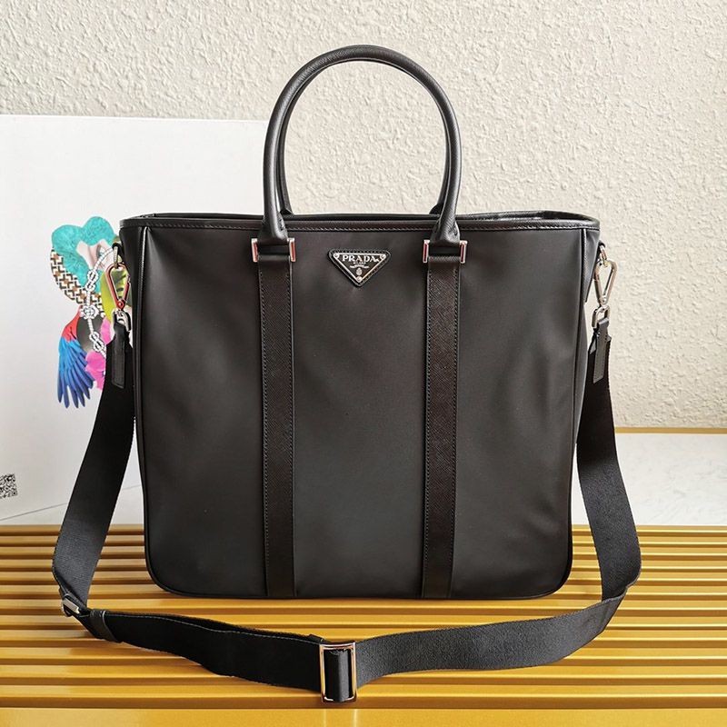 New Fall/Winter Collection Popular [Prada] Nylon Copy x Saffiano Leather Tote Bag puy62114