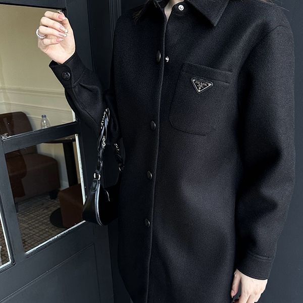 Extremely eye-catching! Prada long coat cashmere replica puk97003