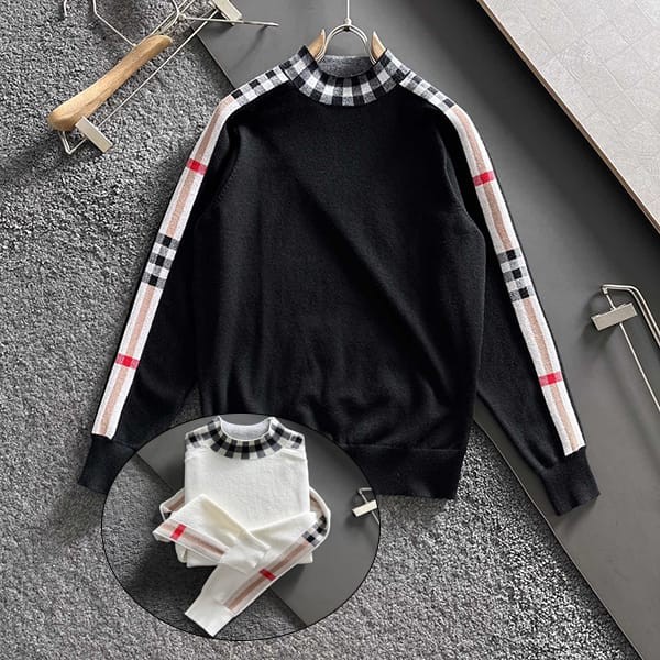 Super Hot Topic! Burberry Replica Check Cashmere Pullover Knit 2 Colors Baa15850