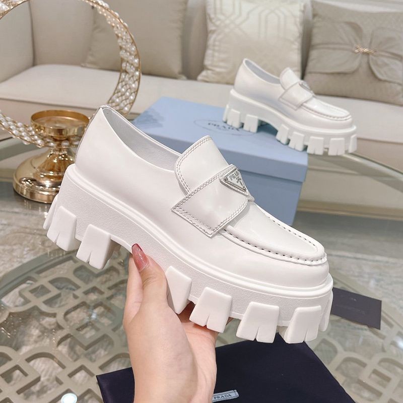 No.1 Popular Prada Monolith Brushed Leather Pointed Toe Loafers pud53127 No.1 Popular Prada Monolith Brushed Leather Pointed Toe Loafers pud53127