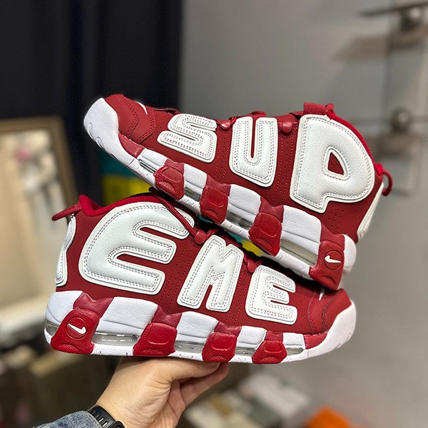 ☆Super popular☆Air More Uptempo fake Supreme x Nike More Up Tempo White/Red 902290-600