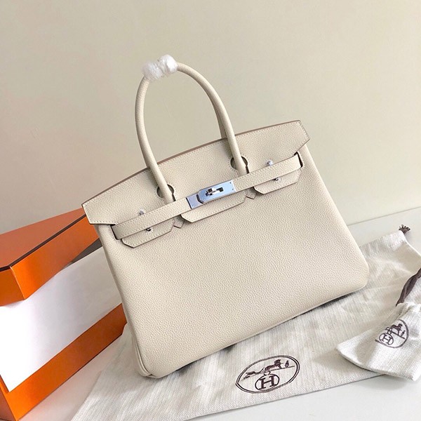 Hermes Birkin 25/30/35 Replica Cre Togo Handbag Silver Hardware erf45159 Hermes Birkin 25/30/35 Replica Cre Togo Handbag Silver Hardware erf45159