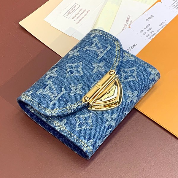 Quick delivery Louis Vuitton replica denim folding wallet Portefeuille Victorine M82959