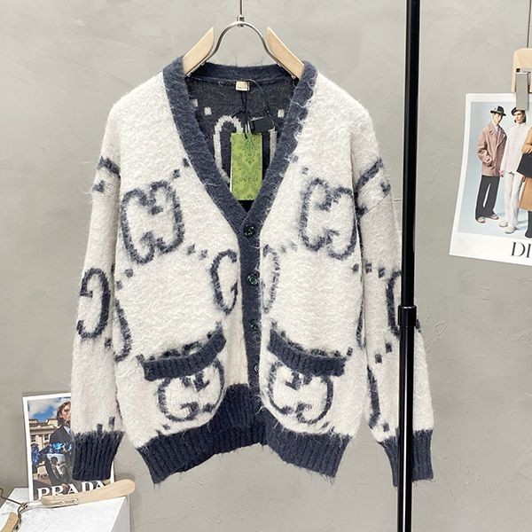 Gucci Reversible GG Mohair Blend Cardigan Grey Replica 635160 Gucci Reversible GG Mohair Blend Cardigan Grey Replica 635160