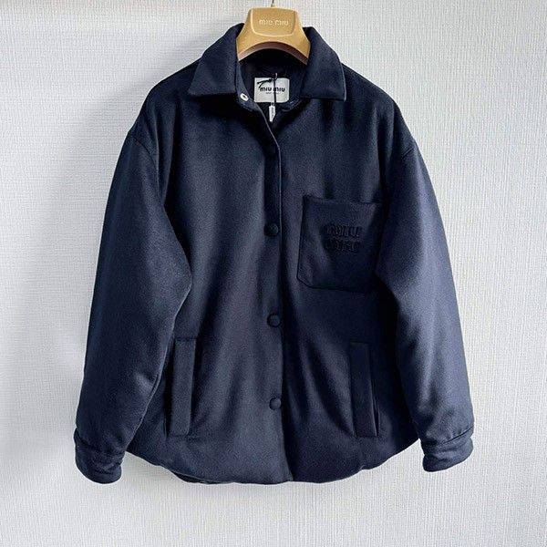 Miu Miu Quilted Velvet Down Jacket Replica ML855 Miu Miu Quilted Velvet Down Jacket Replica ML855