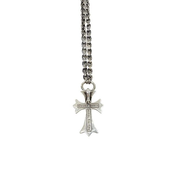 CHROME HEARTS COPY CH◆Silver CH Cross Necklace◆Diamond Kuz96129