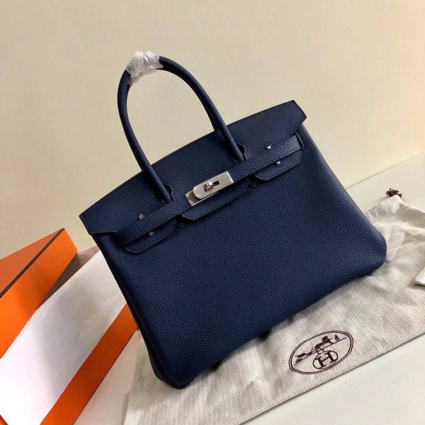 Treat yourself to a Hermes Birkin 25/30/35 replica, Blue Nuit Togo handbag, silver hardware erz03204 Treat yourself to a Hermes Birkin 25/30/35 replica, Blue Nuit Togo handbag, silver hardware erz03204