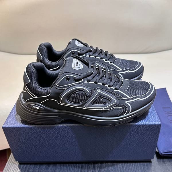 High quality Dior replica sneakers B30 mesh black logo design 3SN279ZRF_H900