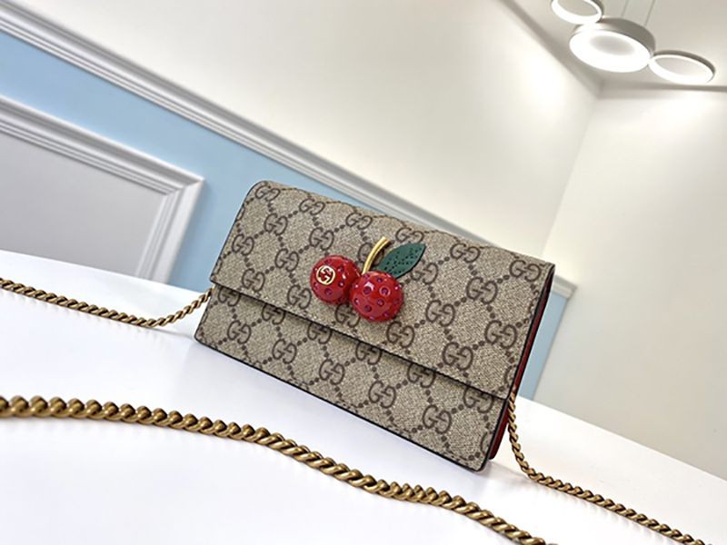 Gucci Cherry GG Supreme Canvas Mini Bag Replica 481291 K9GXT 8694 Gucci Cherry GG Supreme Canvas Mini Bag Replica 481291 K9GXT 8694