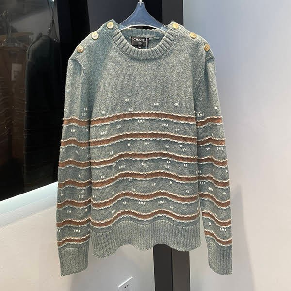 Very popular! Chanel knockoff CC logo knit sweater shh80798