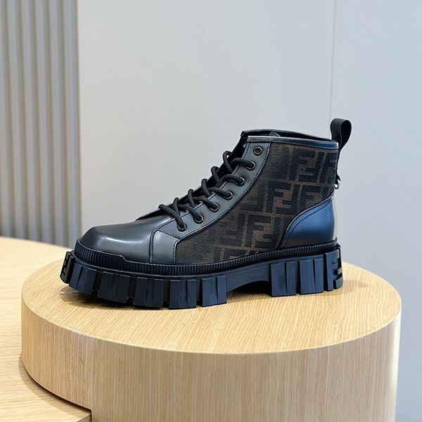 24 Autumn/Winter Pre-sale ☆ Popular Fendi Force Biker Boots Replica FF Motif fey78363