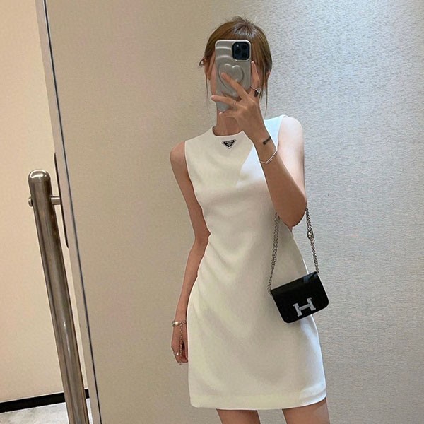 Prada Natte Mini Dress Sleeveless One Piece puq03383