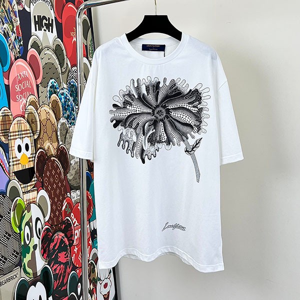 Louis Vuitton x YK Yayoi Kusama collaboration/Flower T-shirt copy short sleeve 1AB6IJ Louis Vuitton x YK Yayoi Kusama collaboration/Flower T-shirt copy short sleeve 1AB6IJ