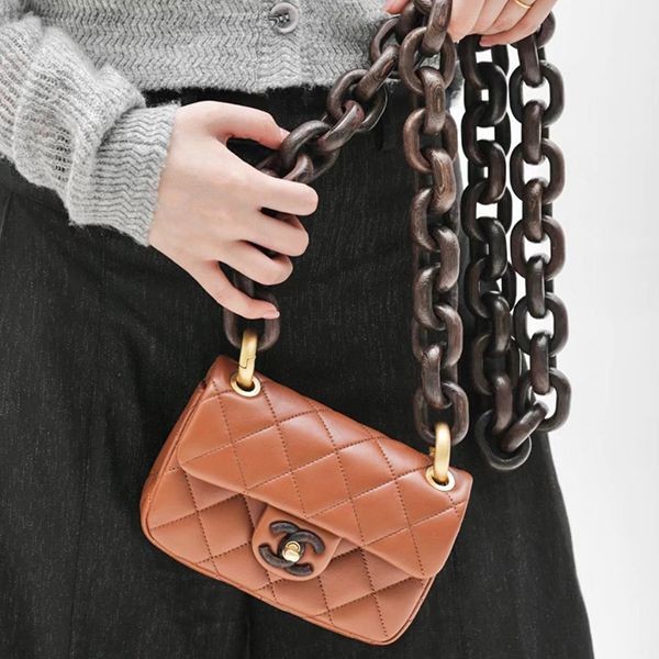 New limited edition [Chanel wood chain replica] Mini flap bag NO205