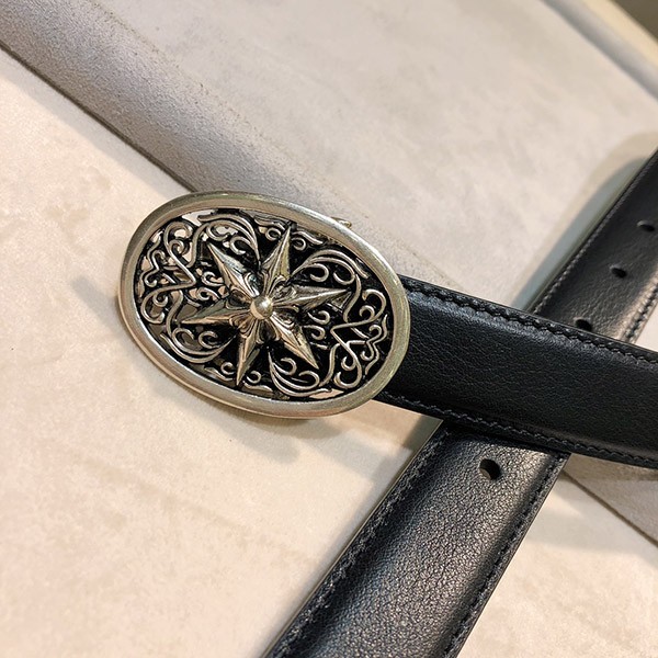 Popular Chrome Hearts Classic Oval Star Replica Belt Leather