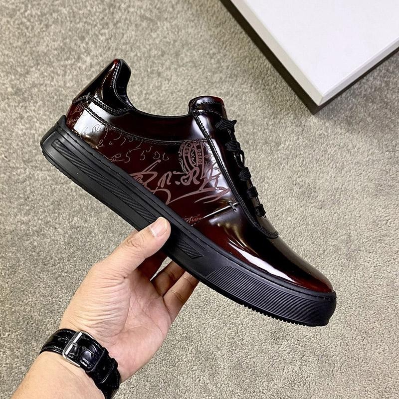 Comfortable Berluti Playtime Scritto Leather Sneakers bei18199