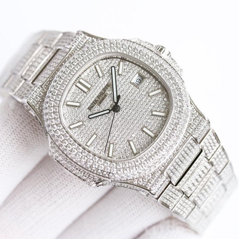 No. 1 in cumulative sales! Fake Patek Philippe Nautilus full diamond pay04344