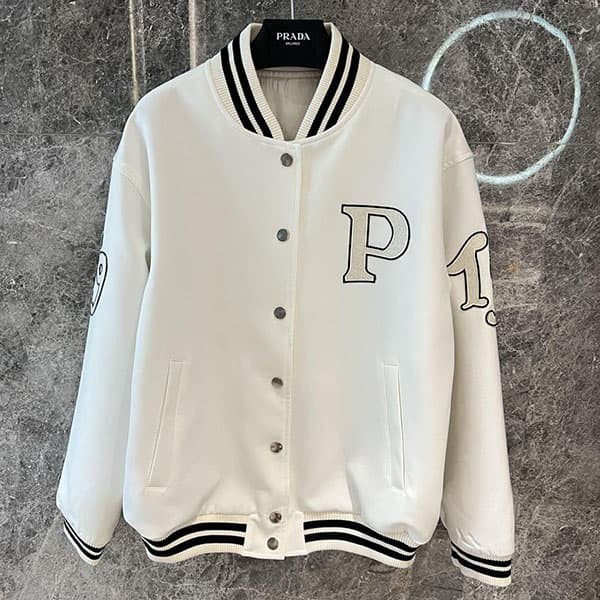 High quality Prada patched canvas bomber jacket replica puh22785 High quality Prada patched canvas bomber jacket replica puh22785