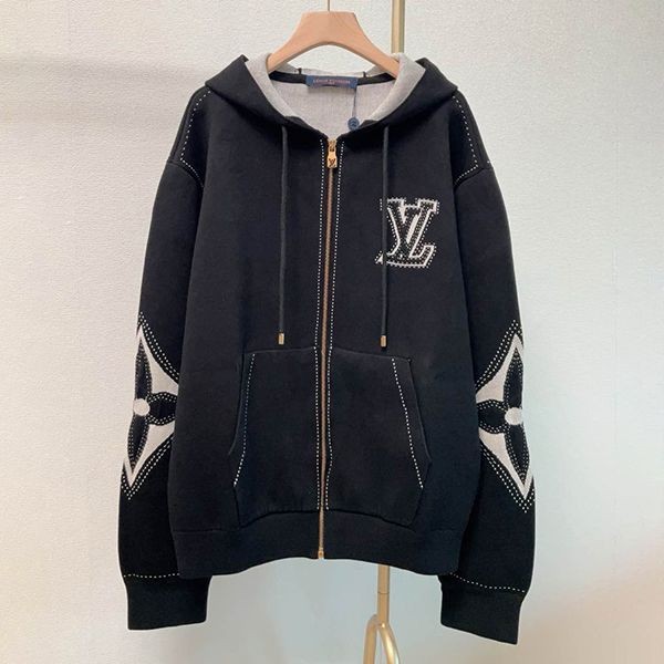 [Elegant and casual] Louis Vuitton replica zip-up hoodie top and bottom set 1AFXL0