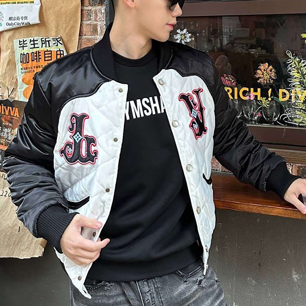 Very popular! Louis Vuitton Bicolor Satin Bomber Jacket Dandy Grade N 1AFWK8 Very popular! Louis Vuitton Bicolor Satin Bomber Jacket Dandy Grade N 1AFWK8