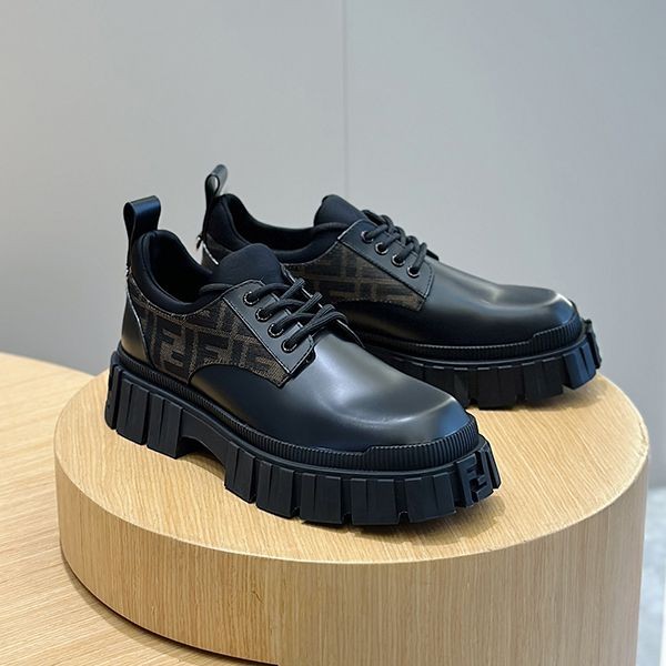 Attention ★ Fendi lightweight lace-up sneakers copy thick sole leather black logo Force fef58698 Attention ★ Fendi lightweight lace-up sneakers copy thick sole leather black logo Force fef58698