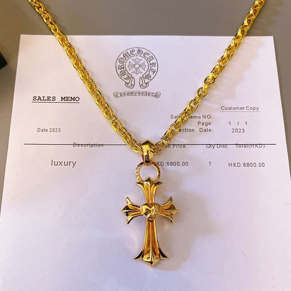 CHROME HEARTS 22K Replica Gold Tiny CH Cross Charm Kuh68696