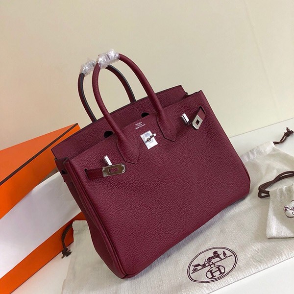Treat yourself to a Hermes handbag Birkin 25/30/35 replica Rouge H Togo silver hardware erx26422