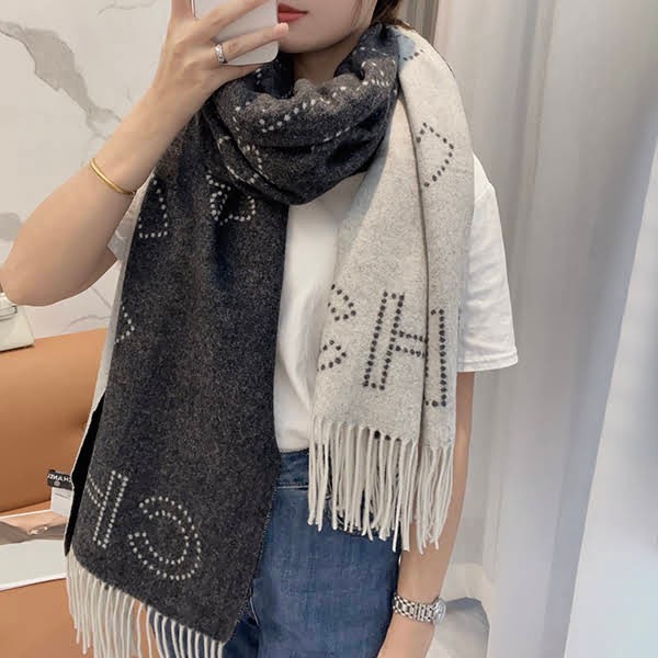 Rare Chanel scarf, cashmere, pink, fake shk00667 Rare Chanel scarf, cashmere, pink, fake shk00667