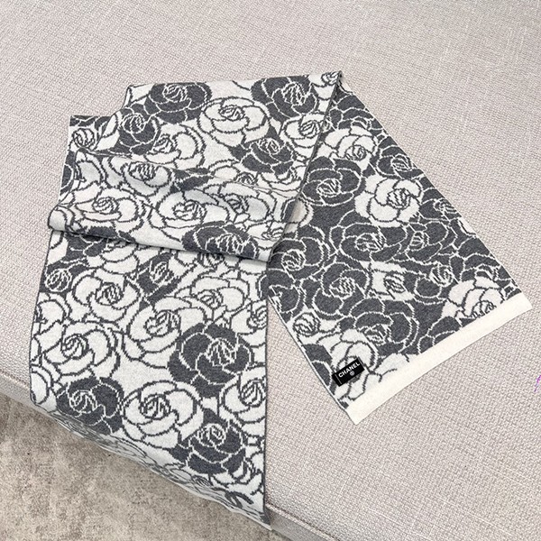 ★Safe shipping with tracking Chanel Camellia Cashmere Scarf Parody shu52238