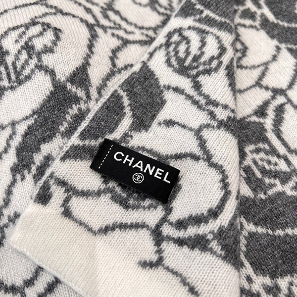 ★Safe shipping with tracking Chanel Camellia Cashmere Scarf Parody shu52238