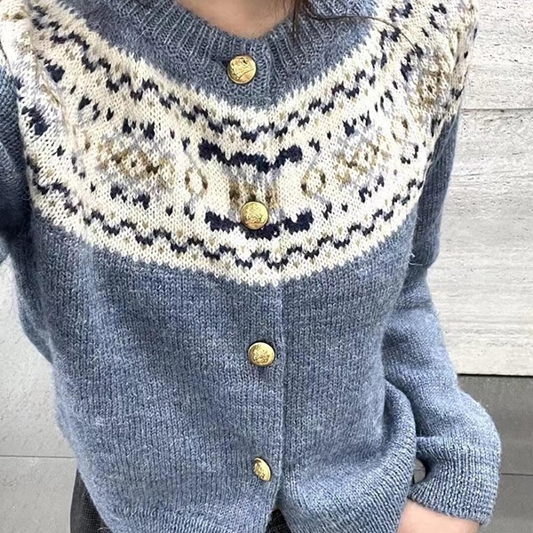 Attention! Celine Triomphe Cardigan Replica Fair Isle Wool Cei10140