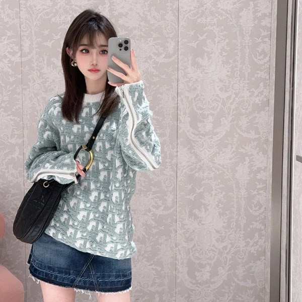 [Stylish zip sleeves] Dior Oblique Sweater Replica DED18842