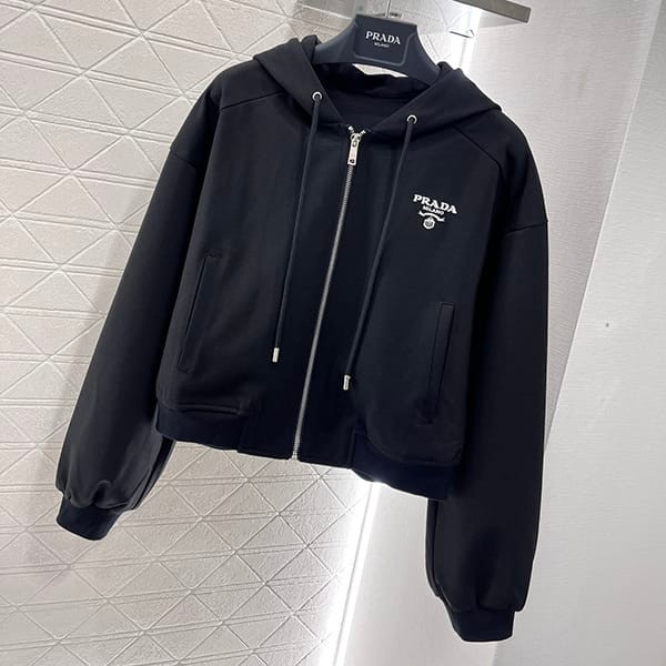 Attention ★ Prada fake hooded denim blouson jacket top and bottom set pub50710