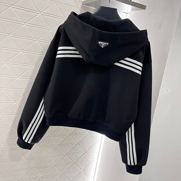 Attention ★ Prada fake hooded denim blouson jacket top and bottom set pub50710