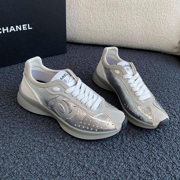 Rare Chanel Sneakers Silver Replica shz55459