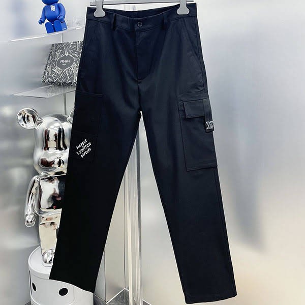 No.1 Popular Louis Vuitton Cargo Pants Logo Embroidery Cotton M vuw88102