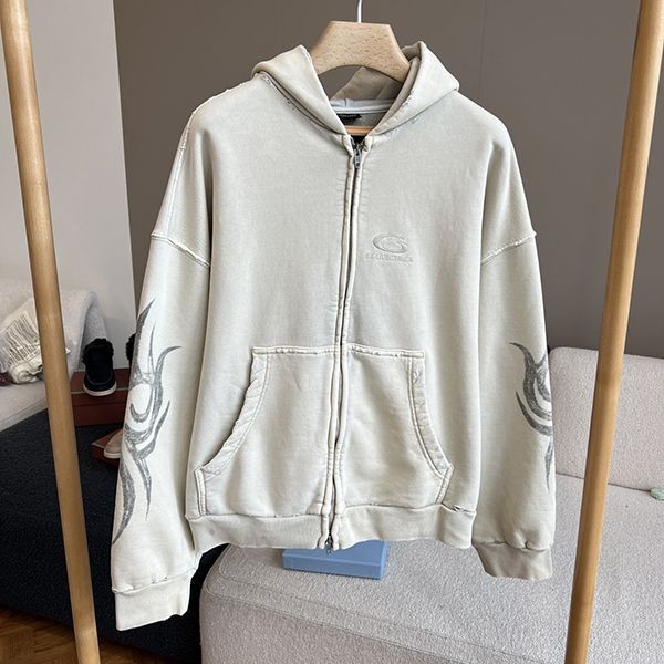 [24AW] Balenciaga Y2K Logo Cotton Hoodie Zip Replica bay09806