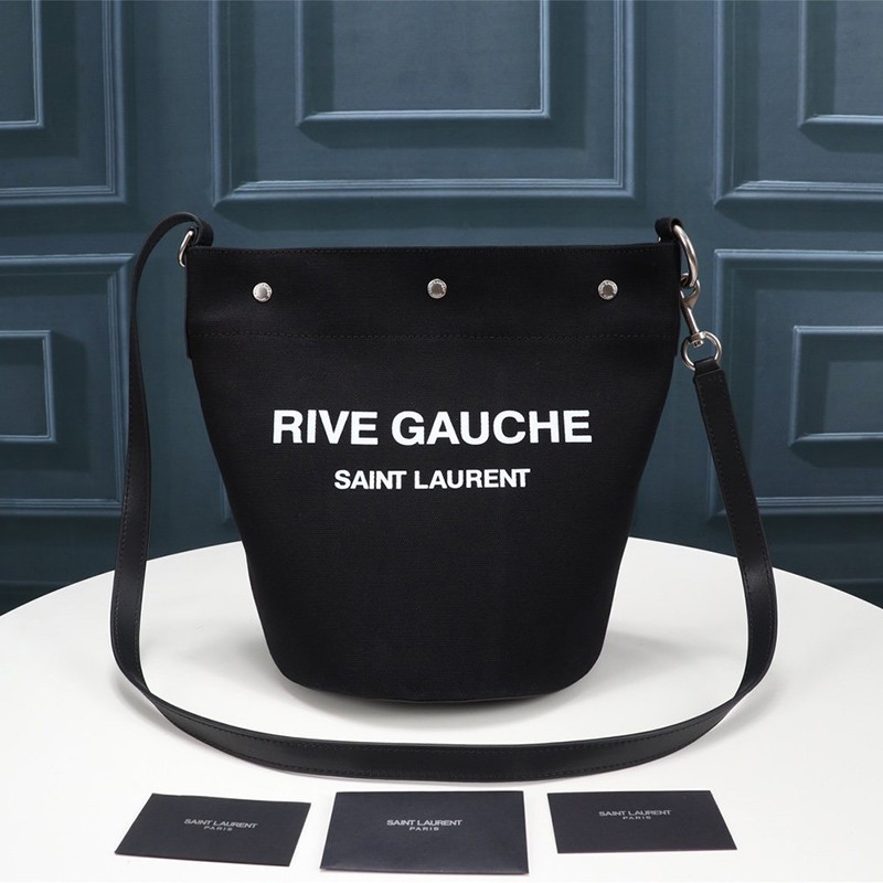 Domestic Saint Laurent Shoulder Bag Replica Rive Gauche Linen Bucket Bag 669299FAAAZ924