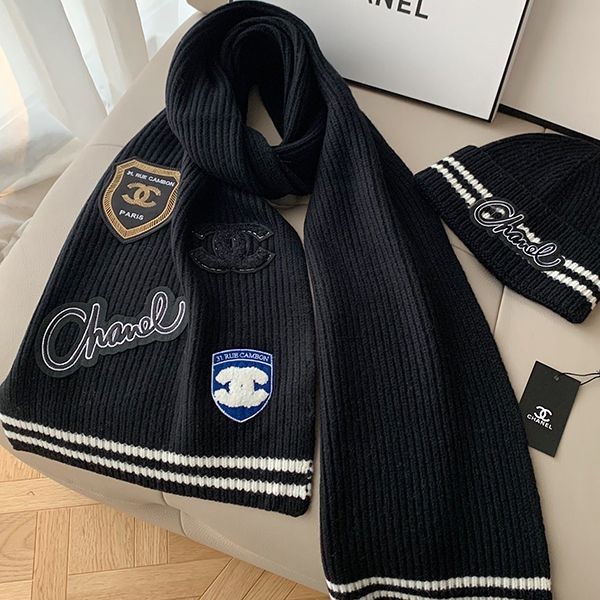 24 Autumn/Winter Pre-sale ☆ Popular Chanel CC logo knitted scarf copy shb36852