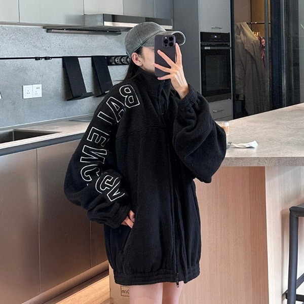 Balenciaga OUTLINE Tracksuit Jacket Replica Black 755106TJ Balenciaga OUTLINE Tracksuit Jacket Replica Black 755106TJ