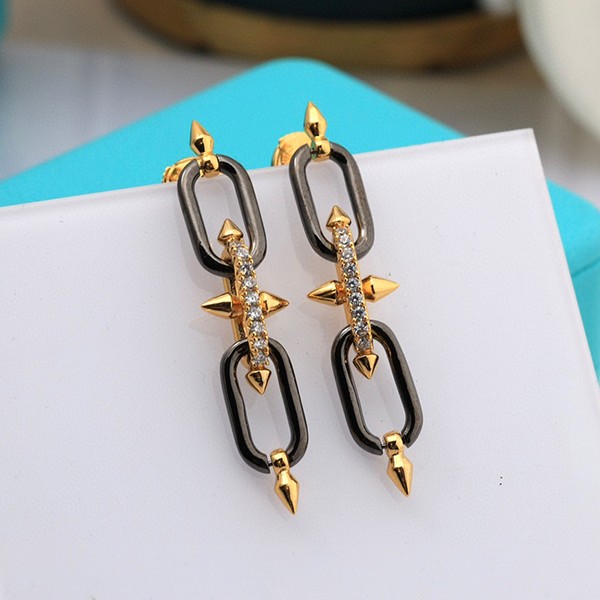 The latest and most fashionable Tiffany replica titanium gold diamond earrings Tia68410 The latest and most fashionable Tiffany replica titanium gold diamond earrings Tia68410