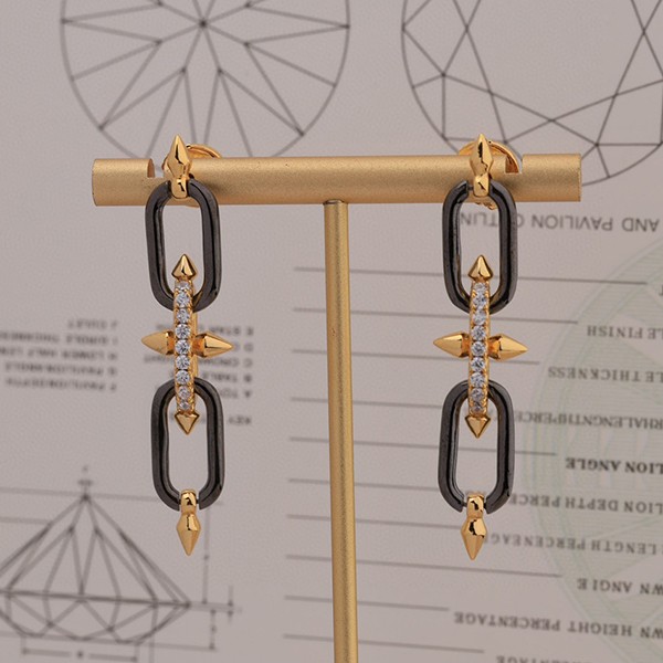 The latest and most fashionable Tiffany replica titanium gold diamond earrings Tia68410