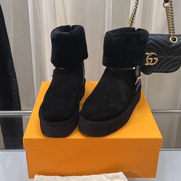 24 Autumn/Winter Pre-sale Louis Vuitton Fluffy Boots Replica Ankle Boots 1AC78K