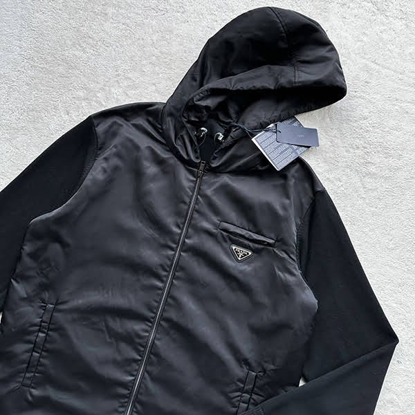 Reserved Prada Wool x Re Nylon Gabardine Hoodie Parody puz93889