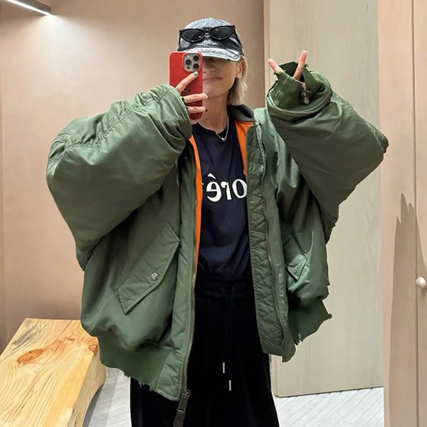 Balenciaga Bomber Hooded Jacket Replica Nylon Bomber Logo bam96677