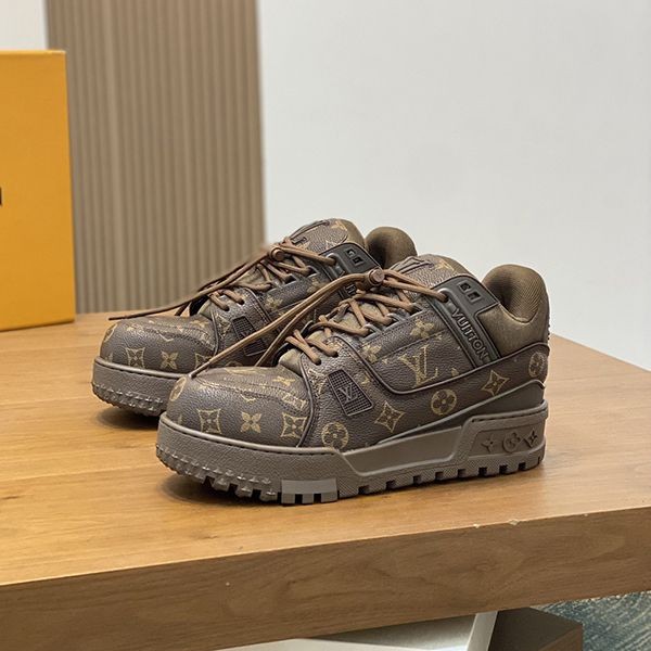 Hard to find [monogram stands out ☆] Louis Vuitton LV Trainer Maxi Line Sneakers Replica 1AD7DU