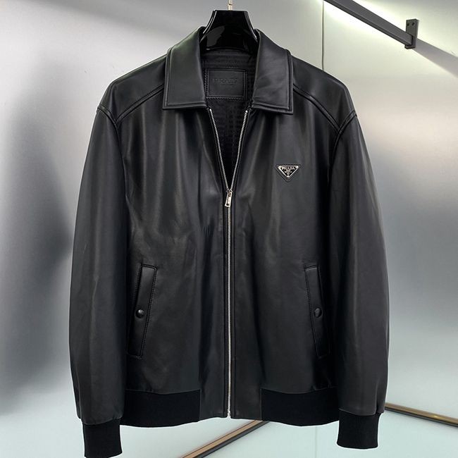 Stylish Prada nappa leather blouson jacket replica pud90417 Stylish Prada nappa leather blouson jacket replica pud90417