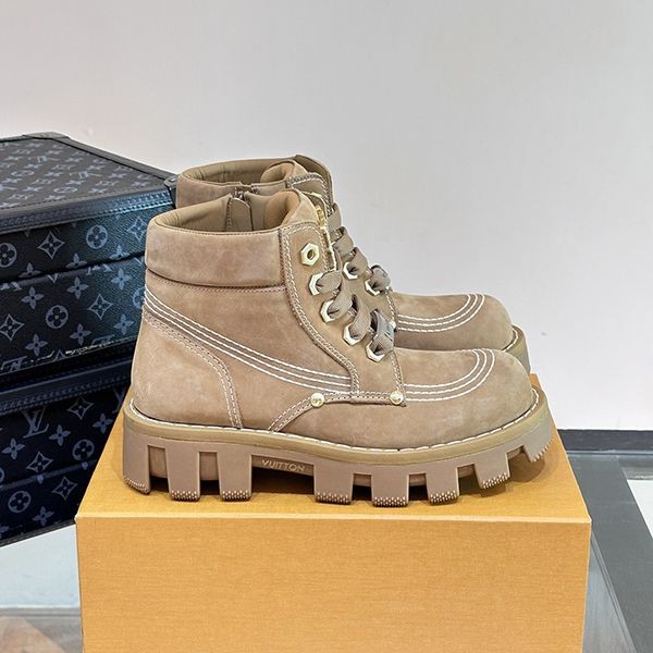 Ultra-limited Louis Vuitton LV Checker Combat Boots Replica ★ 1ACN8D