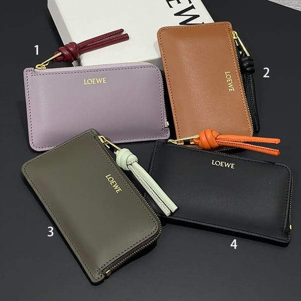 Loewe logo coin card holder, loved by many celebrities, replica in 4 colors, lot27181 Loewe logo coin card holder, loved by many celebrities, replica in 4 colors, lot27181