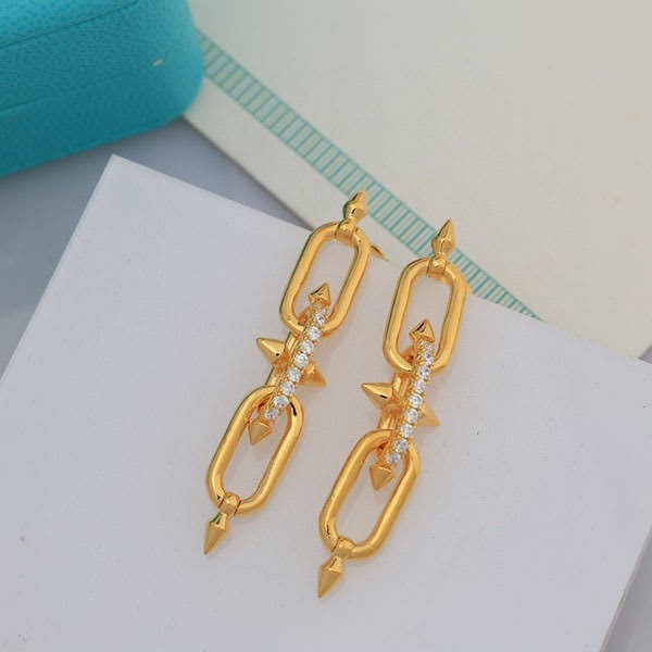 Nice Tiffany Grade N Yellow Gold Earrings Tiz10419